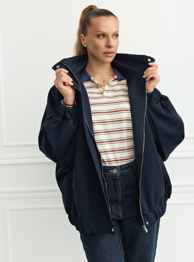 Бомбер синього кольору THE ESSENCE (ESSENCE_THE558)