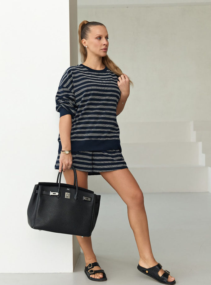 Костюм синього кольору в смужку THE ESSENCE (ESSENCE_THE577)