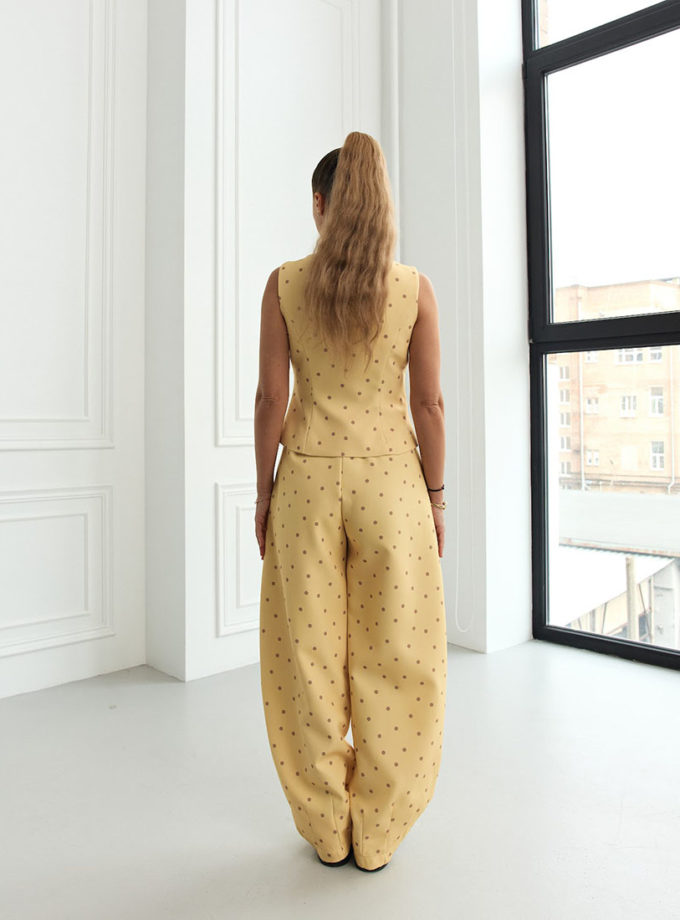 Костюм жовтого кольору з коричневим горохом THE ESSENCE (ESSENCE_THE578)