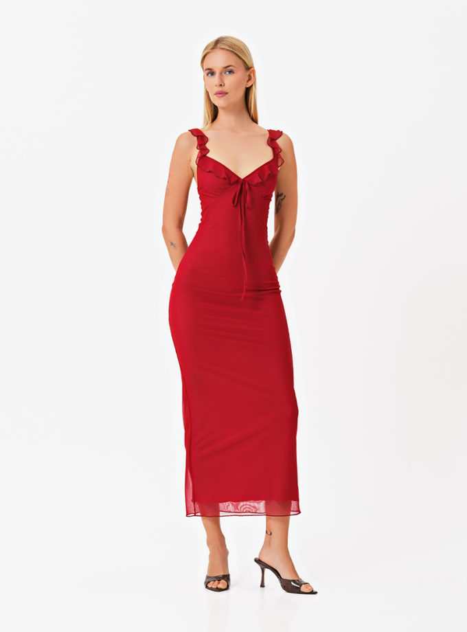 Сукня максі зі стрейч-сітки MAGNETIC (MGN_1748RD)