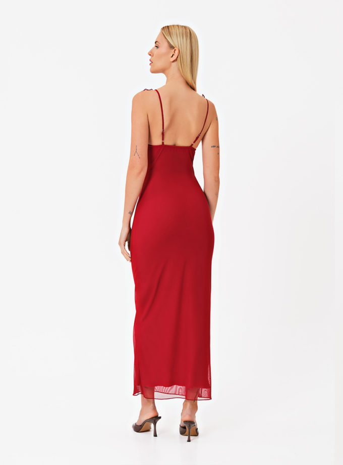 Сукня максі зі стрейч-сітки MAGNETIC (MGN_1748RD)