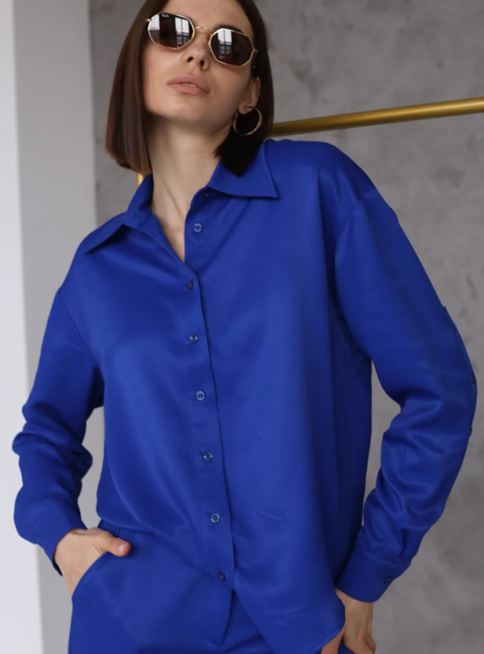 Синя шовкова сорочка BÚDZIKO (BDZ_LI-BL-SLK-SHRT-1)