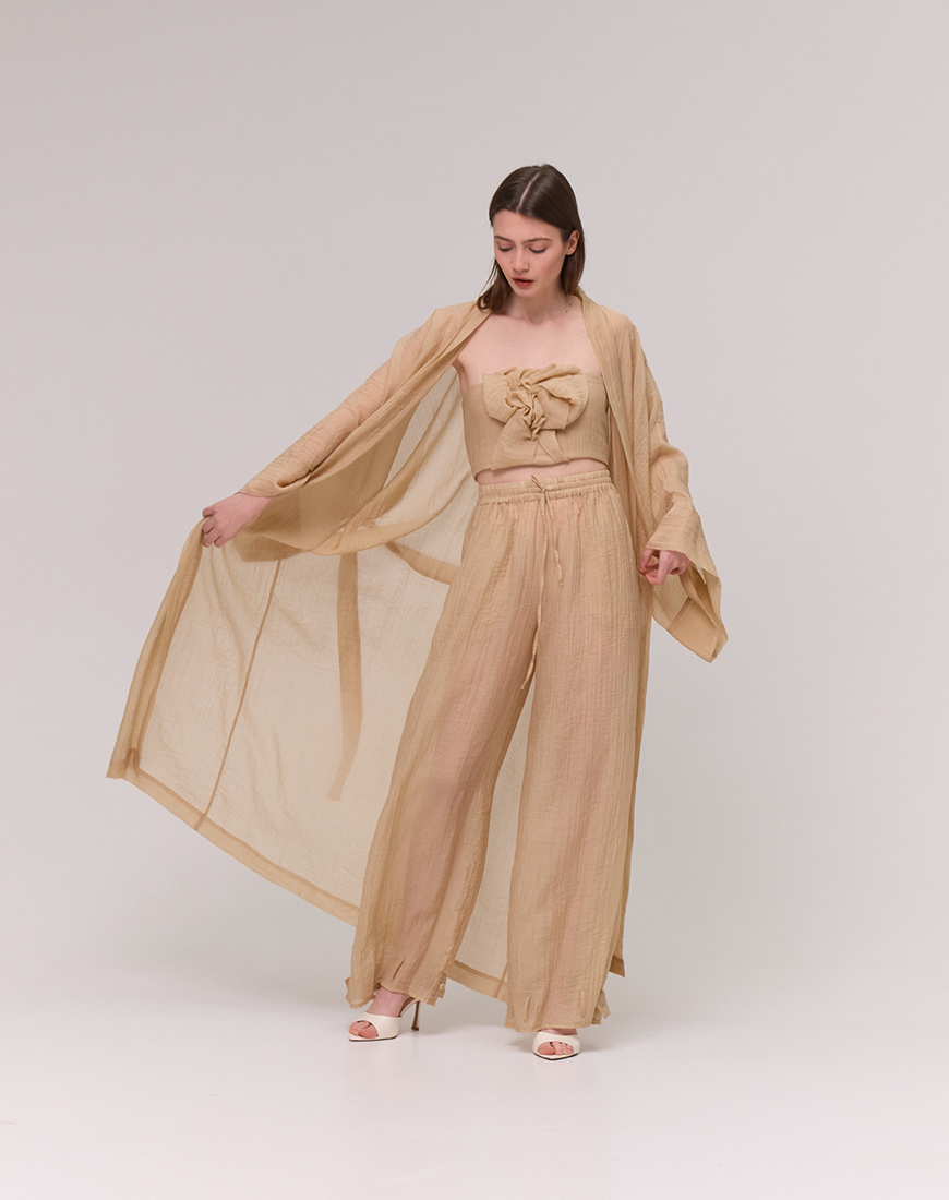 1269 Півпрозорі бежеві штани XM BY MALINOVSKAYA (XM_After_11) - фото 2