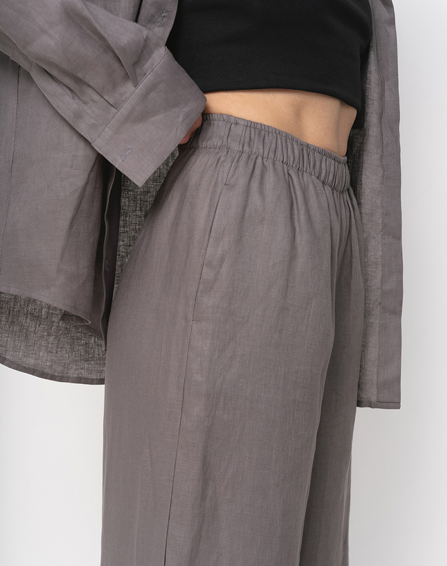 Balcony_spring26-1222s Штани широкі сірі з льону BALCONY GARMENT (BLCN_1613) - фото 3