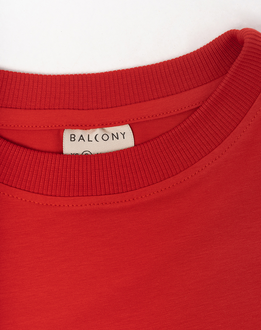 Balcony_spring26-1843s Футболка червона оверсайз BALCONY GARMENT (BLCN_1583) - фото 5