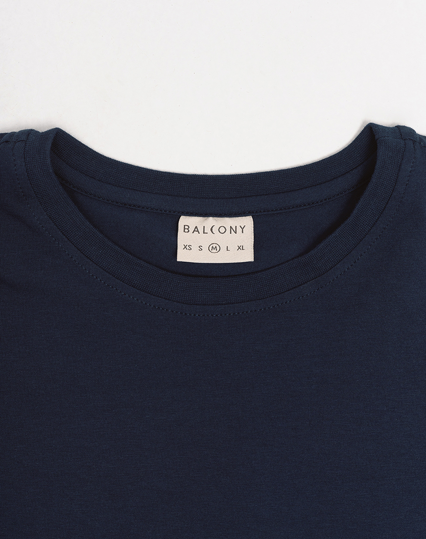 Balcony_spring26-1847s Футболка темно-синя оверсайз BALCONY GARMENT (BLCN_1594) - фото 5