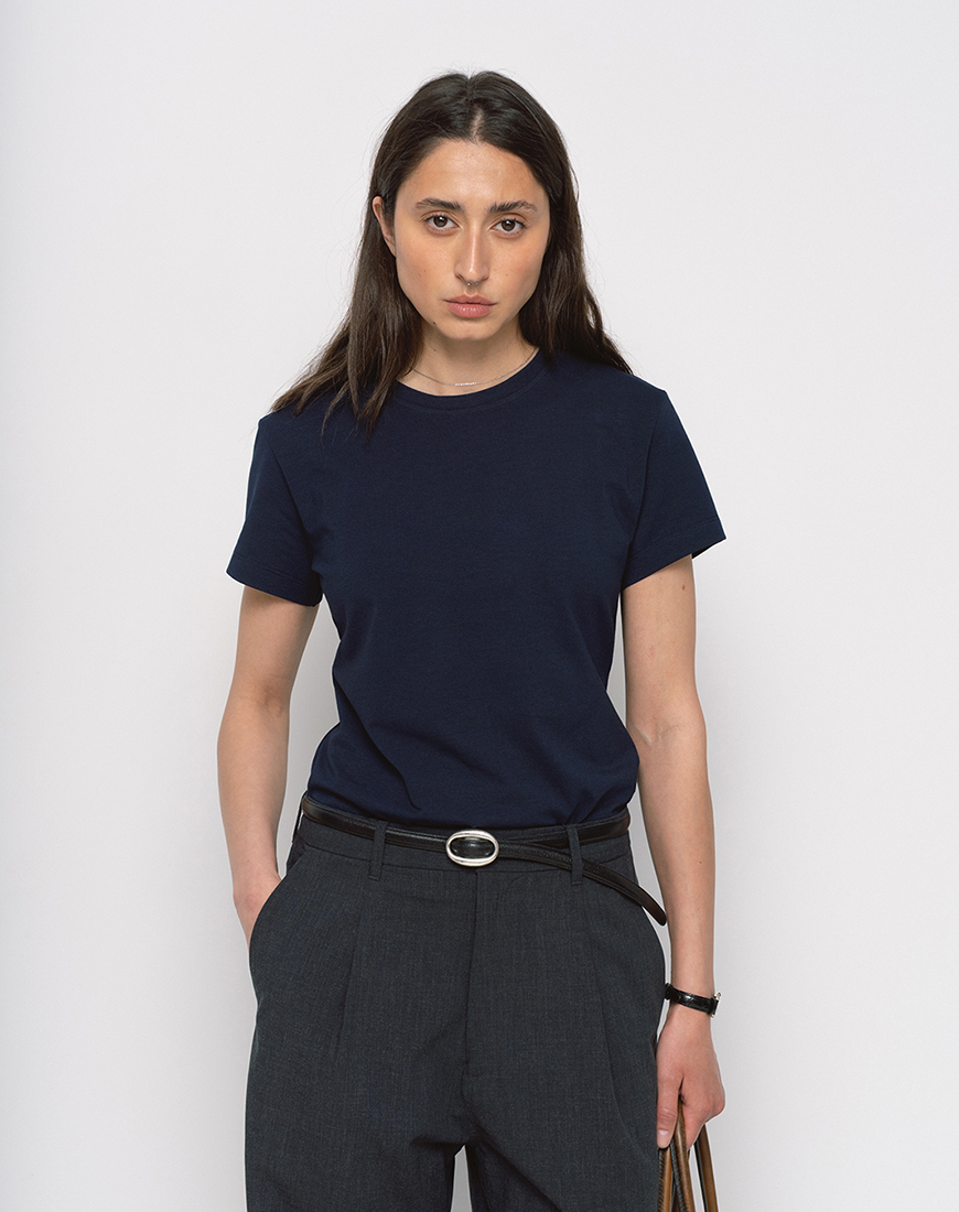 Balcony_spring26-463s Футболка приталена темно-синя BALCONY GARMENT (BLCN_1595) - фото 2