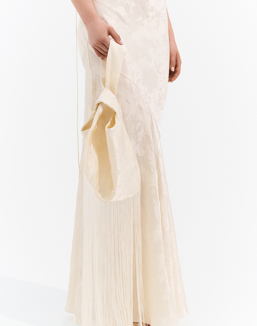 Untitled Capture8123 Сукня максі жаккард молоко Adele TWINSIS CLOTHES (TW_LT_SS 880221) - фото 4