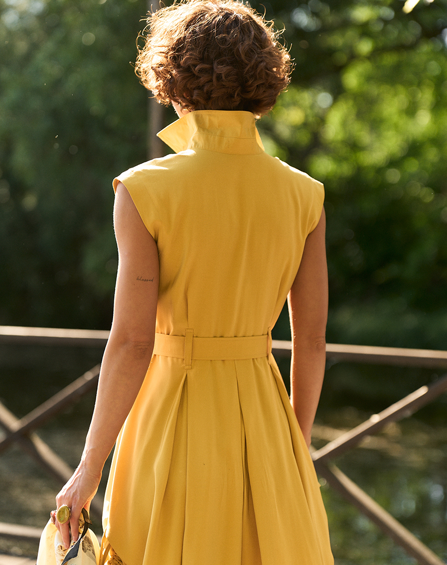 1AK08755 Сукня-міді без рукавів жовта GET DRESSED. (GD_SA26_35) - фото 3