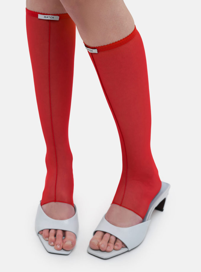 Гольфи Red Knee-High Socks MATCH DENIM (MTCH_ss26-red-knee-high-socks)