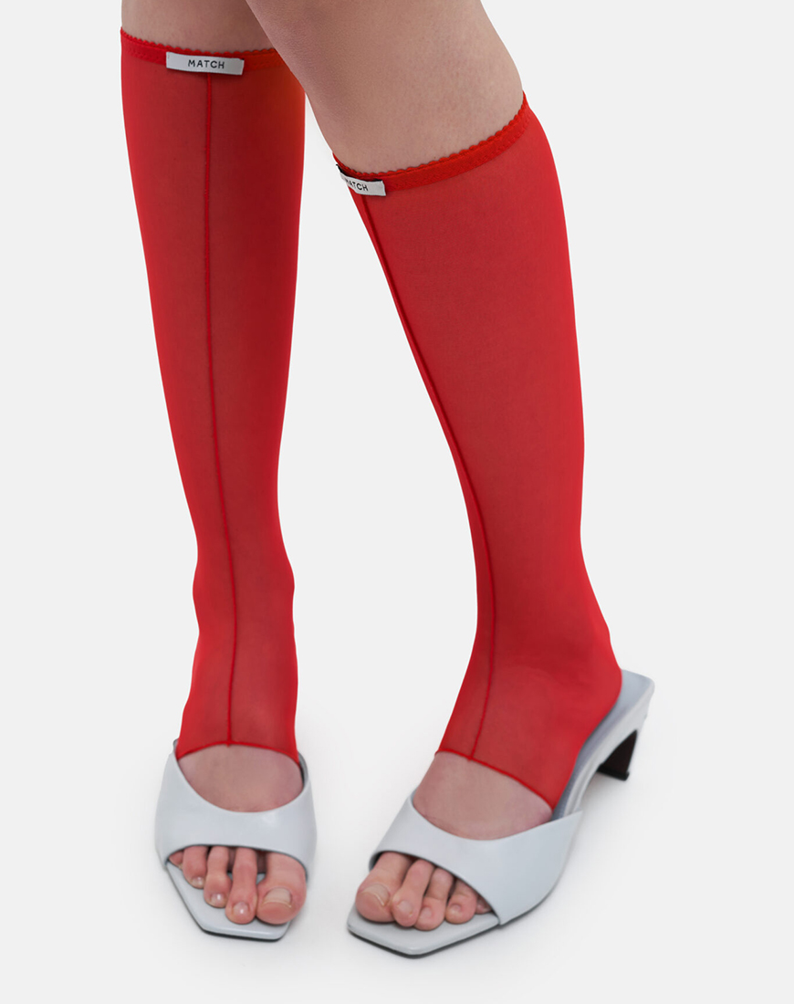 DSC04939-1365x2048 Гольфи Red Knee-High Socks MATCH DENIM (MTCH_ss26-red-knee-high-socks) - фото 2