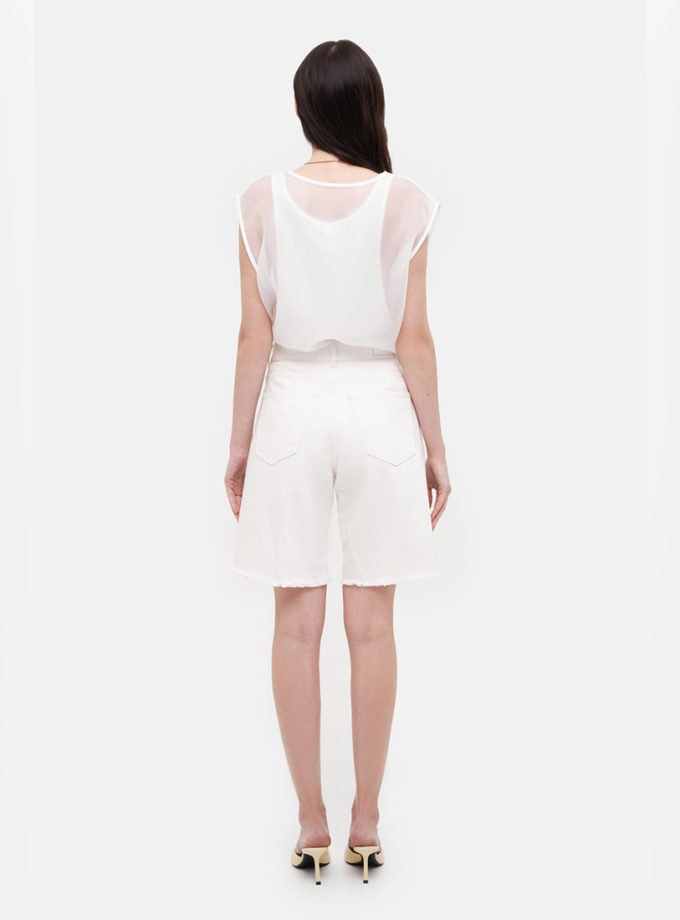Бермуди White Bermuda Shorts MATCH DENIM (MTCH_ss26-white-bermuda)