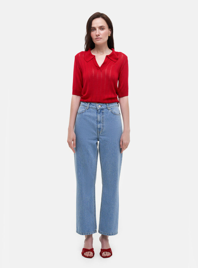 Поло Red Knit Polo MATCH DENIM (MTCH_ss26-red-polo) - фото 5
