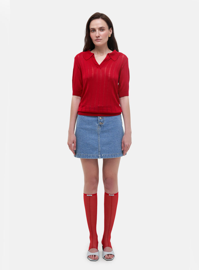 Поло Red Knit Polo MATCH DENIM (MTCH_ss26-red-polo)