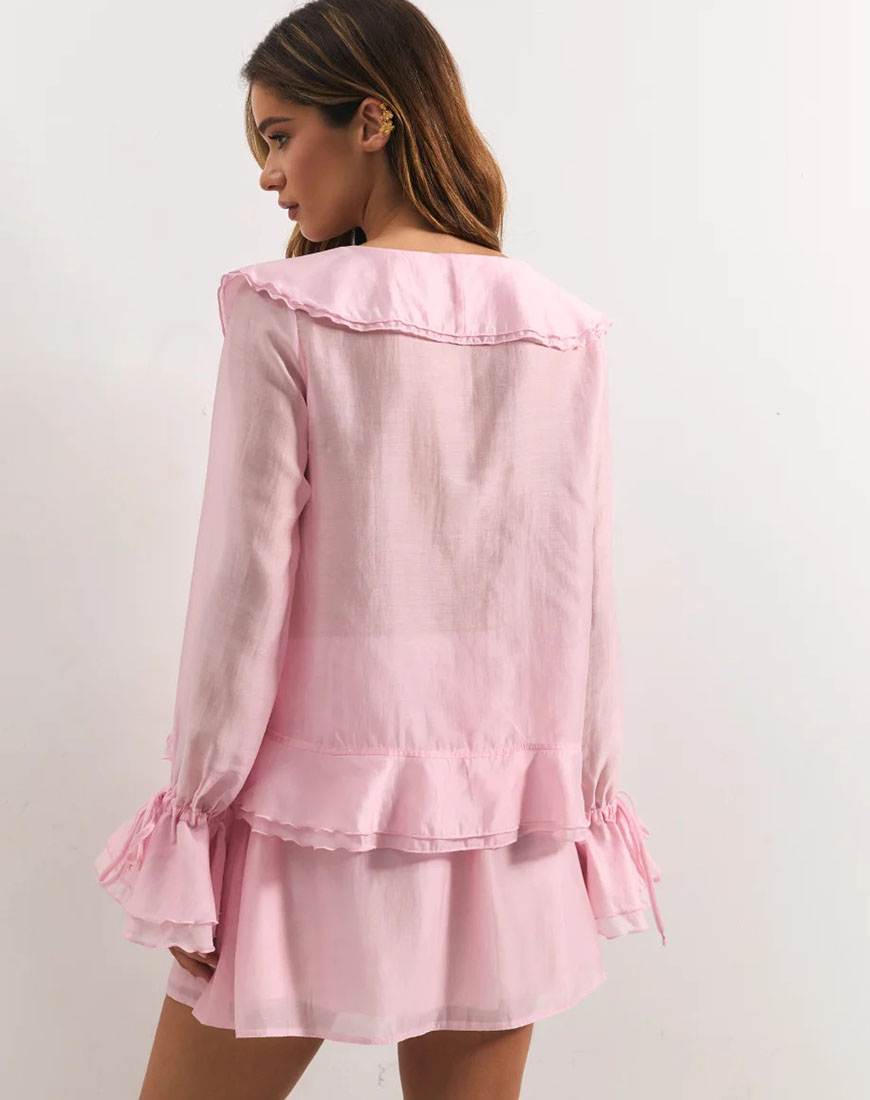 kostyum-bluza-z-spidniceyu-su002 (3) Костюм блуза з спідницею SU002 TWICE (TWC_НФ-00008278_pnk) - фото 2