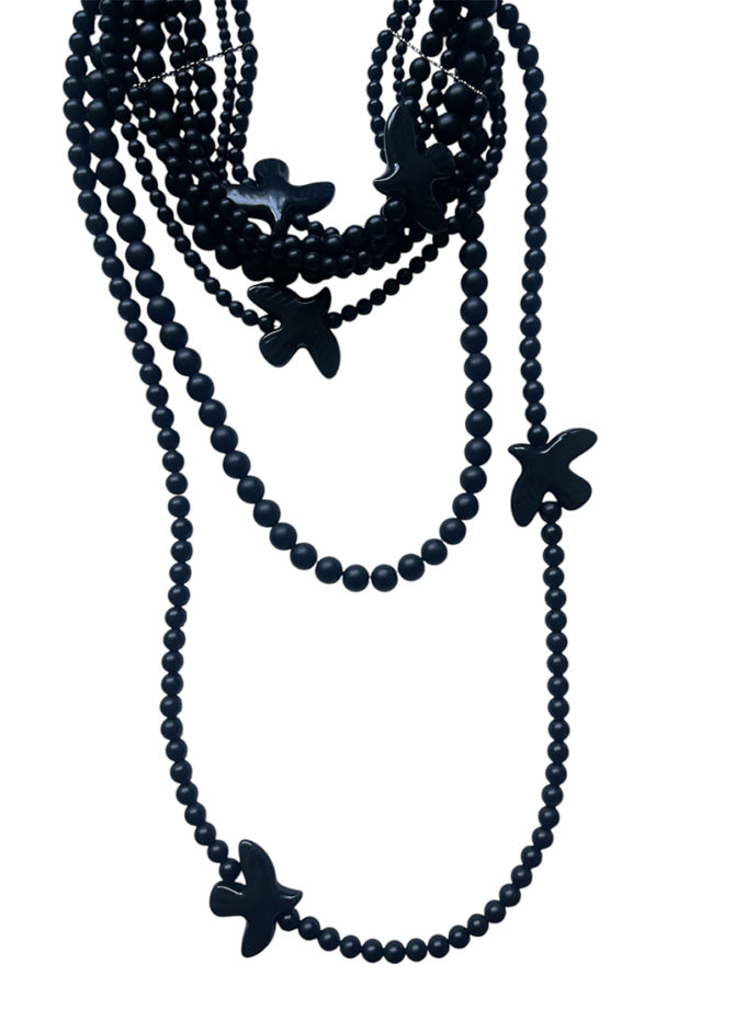 Прикраса чорна з пташками SMART JEWELRY (SJ_47)