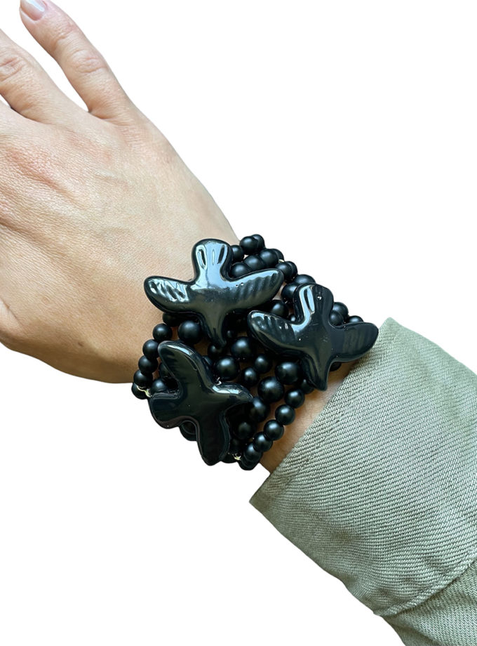 Браслет чорний з пташками SMART JEWELRY (SJ_46)