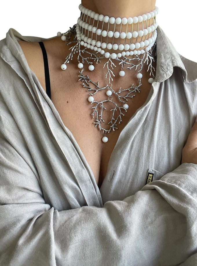 Чокер білий з гілочками SMART JEWELRY (SJ_48)