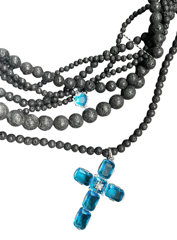 Чокер лава з блакитним хрестом SMART JEWELRY (SJ_43)