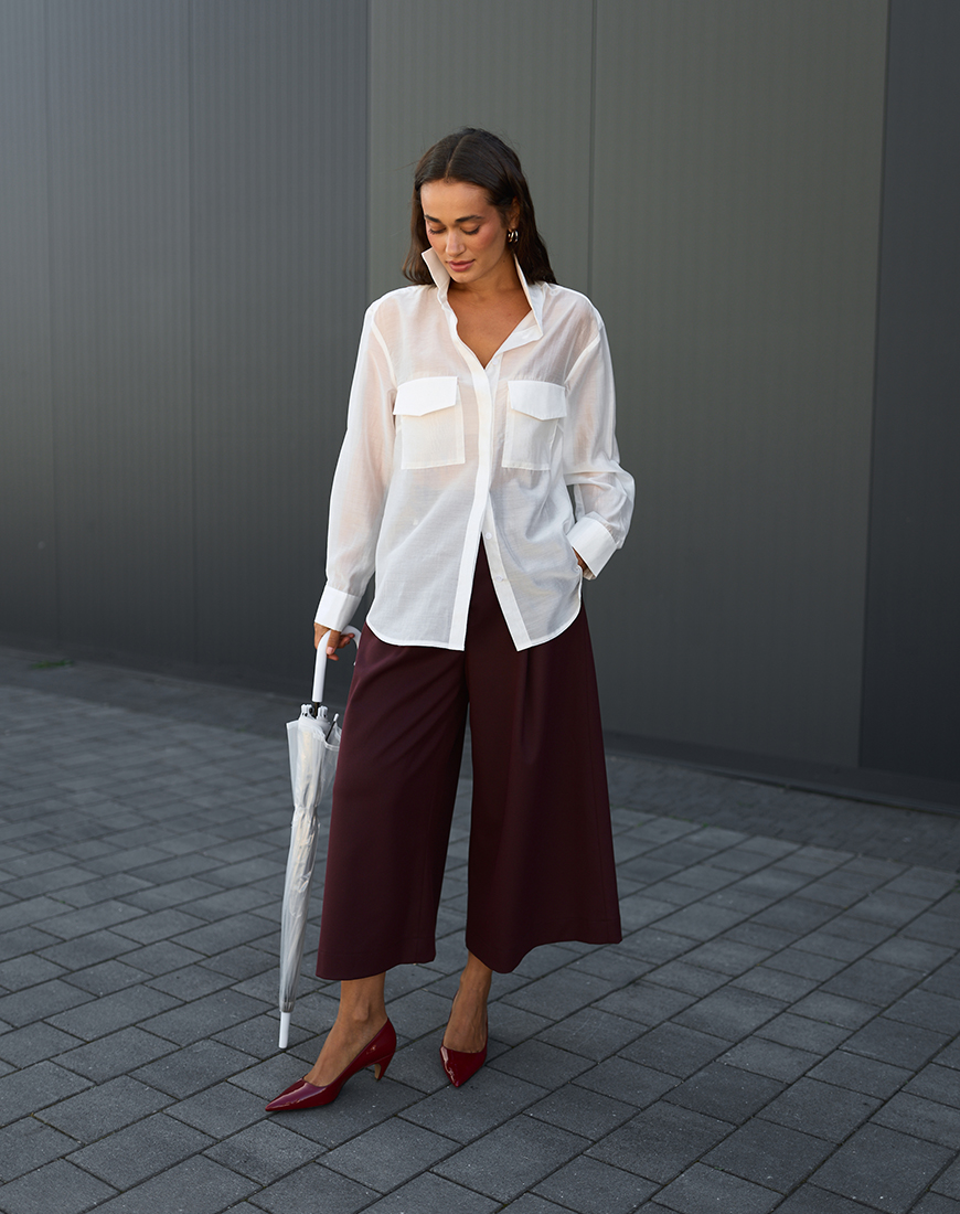 1AK03959 Кюлоти із костюмної тканини бургунді GET DRESSED. (GD_FA26_124) - фото 4