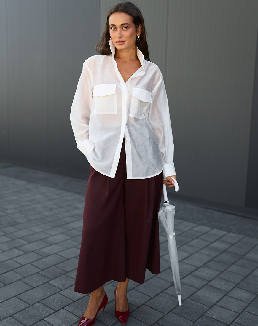 1AK03964 Кюлоти із костюмної тканини бургунді GET DRESSED. (GD_FA26_124) - фото 2