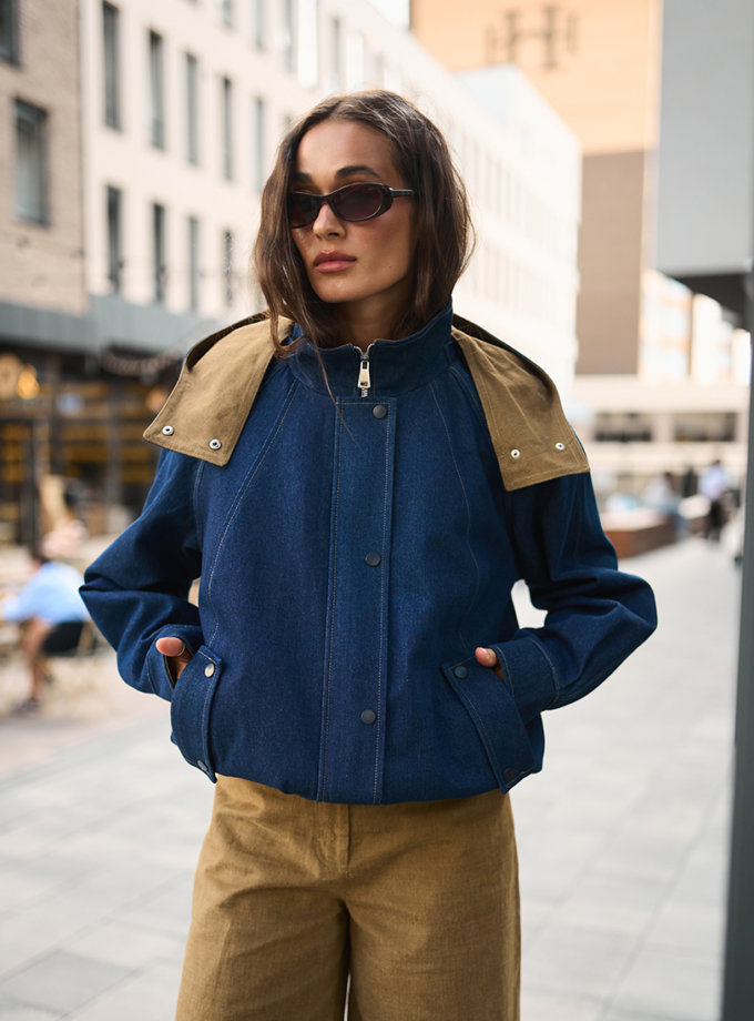 Куртка з деніму на підкладі з вовни синя GET DRESSED. (GD_FA26_11)