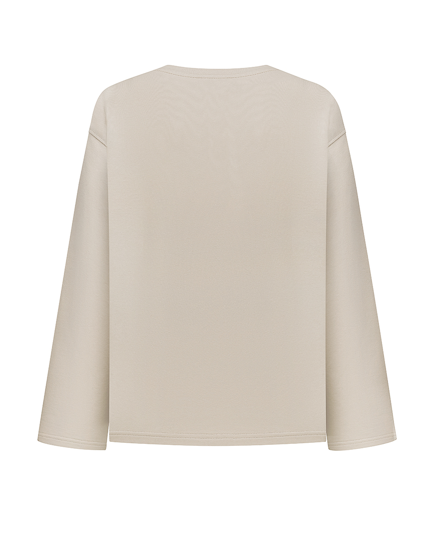 AH7A0137f копия Лонгслів з бавовни бежевий CHALETY (CHTL_Long-sleeve_top_Dune_Beige) - фото 3