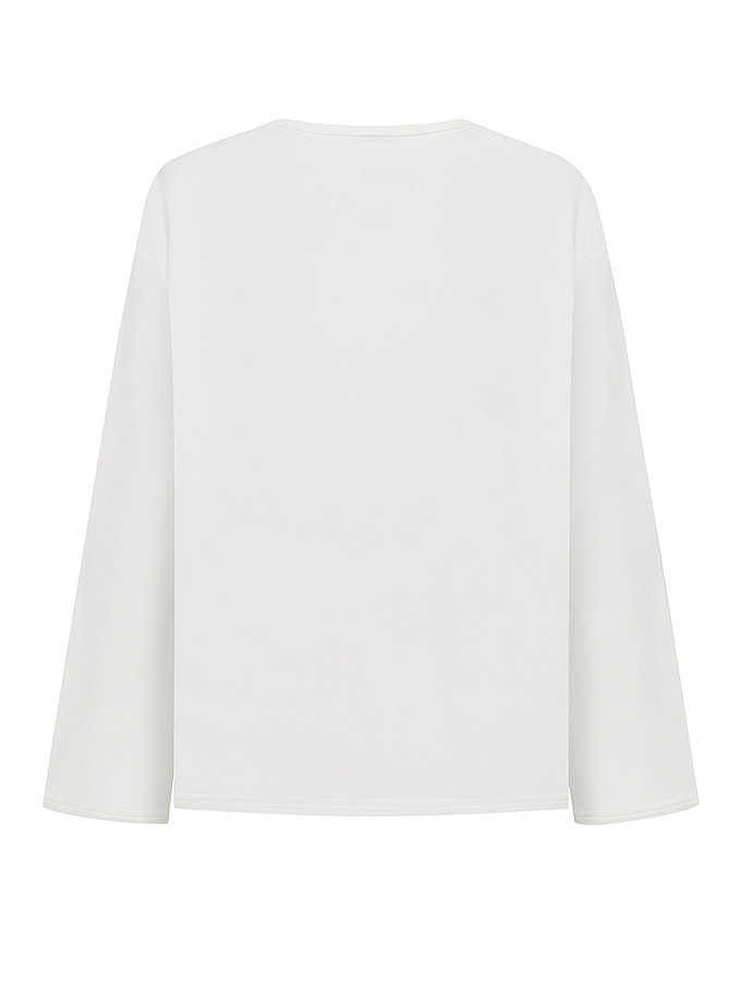Лонгслів з бавовни білий CHALETY (CHTL_Long-sleeve_top_Libre_White)