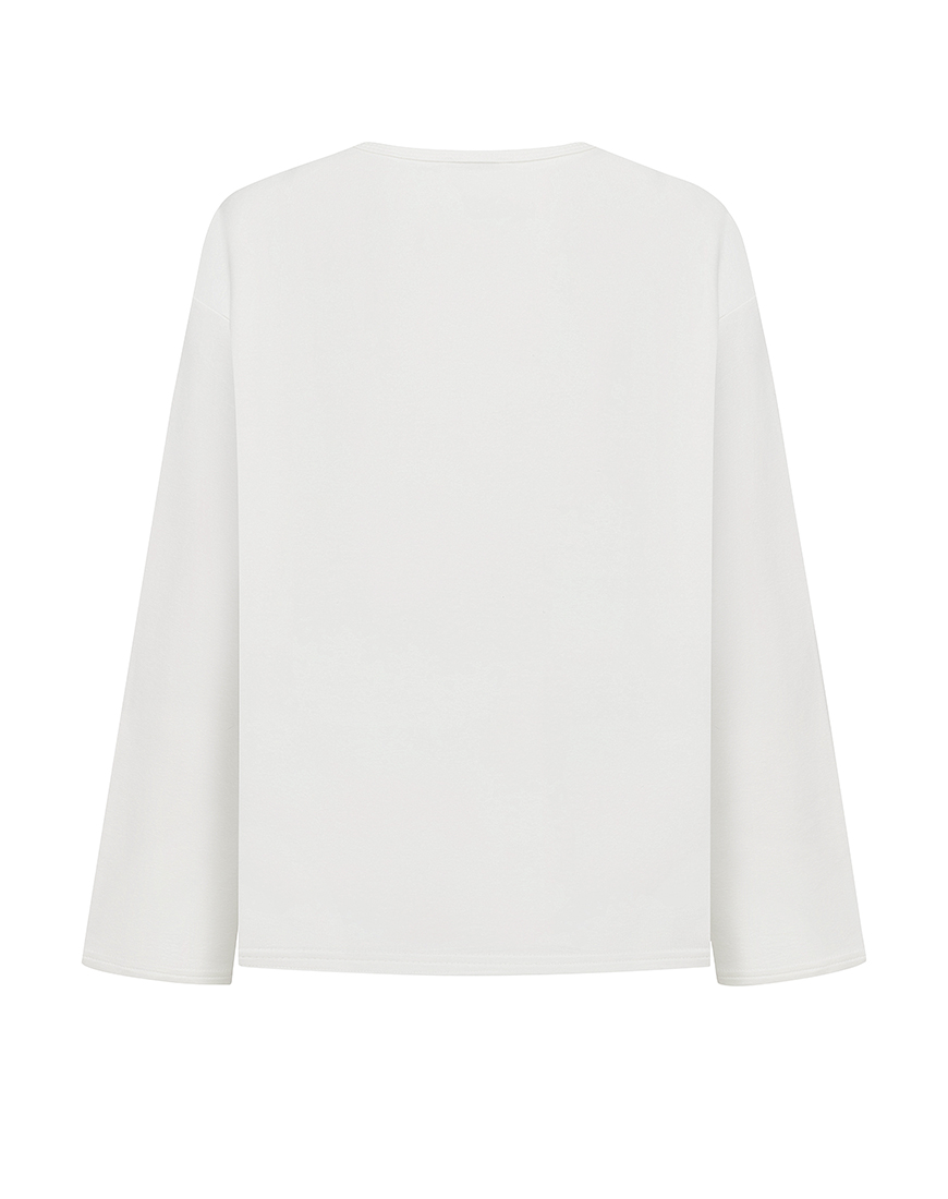 AH7A0153f копия Лонгслів з бавовни білий CHALETY (CHTL_Long-sleeve_top_Libre_White) - фото 2