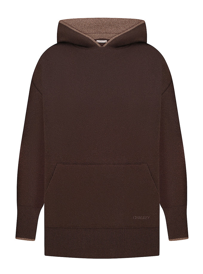 Худі з кашеміру шоколадне CHALETY (CHTL_Hoodie_Ombre_Chocolate)