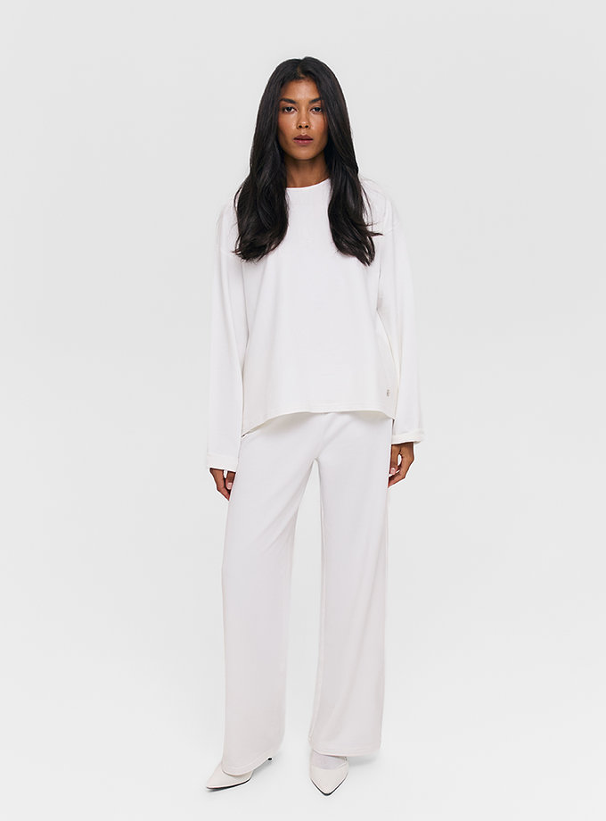 Брюки з бавовни білі CHALETY (CHTL_Pants_Libre_White)