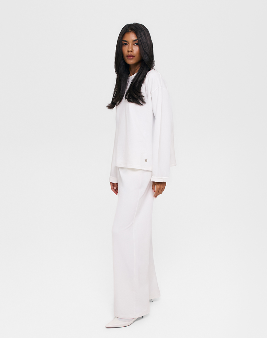 chalety2133 Лонгслів з бавовни білий CHALETY (CHTL_Long-sleeve_top_Libre_White) - фото 4