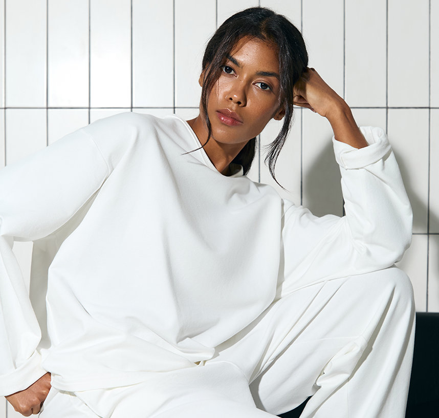 chalety2612 Лонгслів з бавовни білий CHALETY (CHTL_Long-sleeve_top_Libre_White) - фото 6