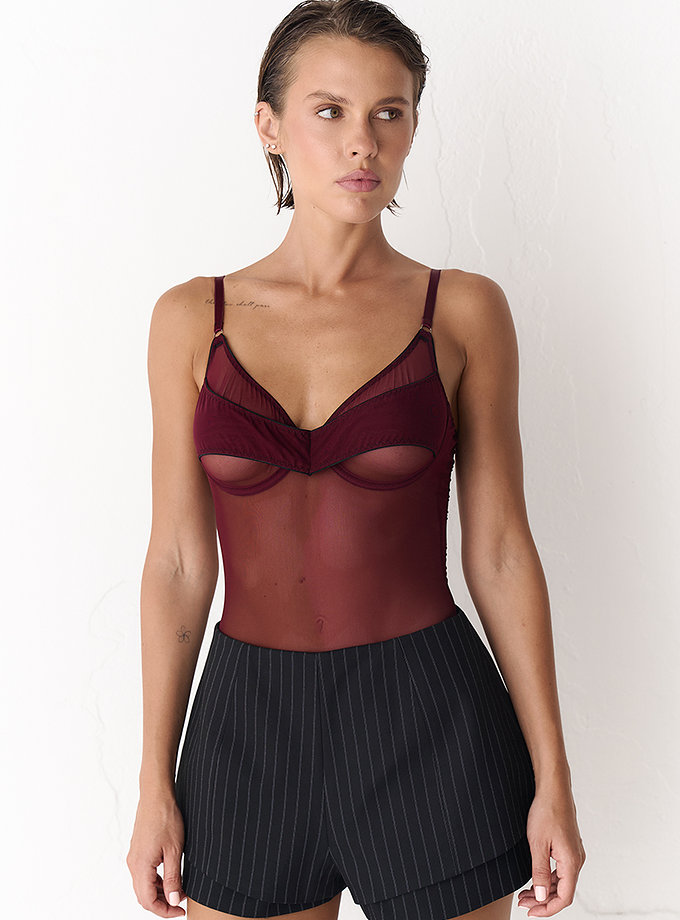 Боді сітка бордо Juliette TWINSIS CLOTHES (TW_AU 112009)