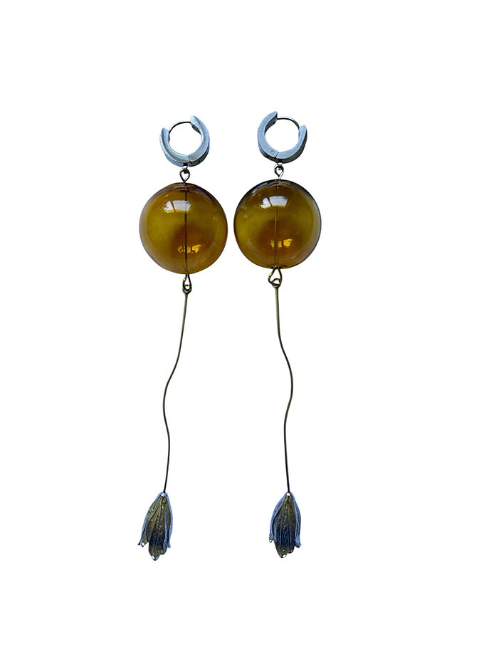 Сережки кулі з квітками SMART JEWELRY (SJ_053)