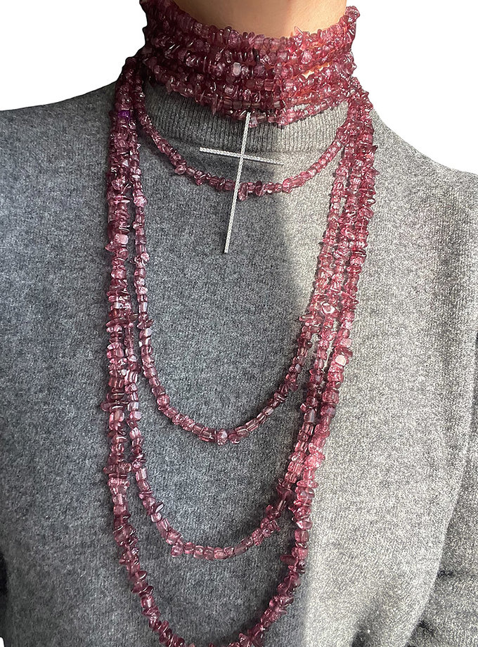 Прикраса бордова з хрестиком SMART JEWELRY (SJ_058)